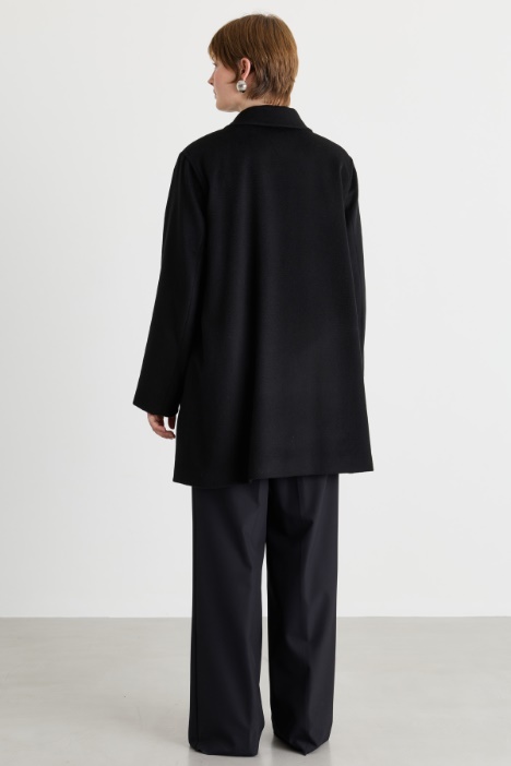 Cappotto doppiopetto in drap di lana