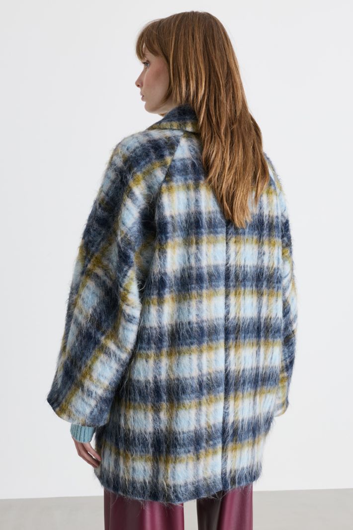 Cappotto con maxi rever - BLU VERDE - Intrend - 4