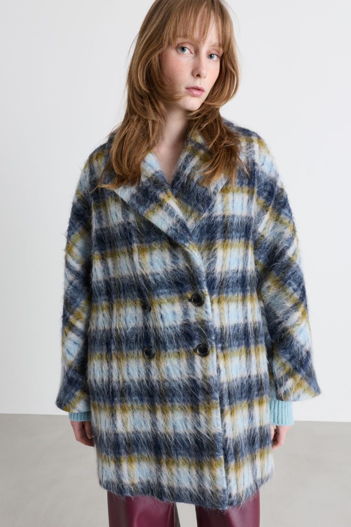 Cappotto con maxi rever - BLU VERDE - Intrend - 2