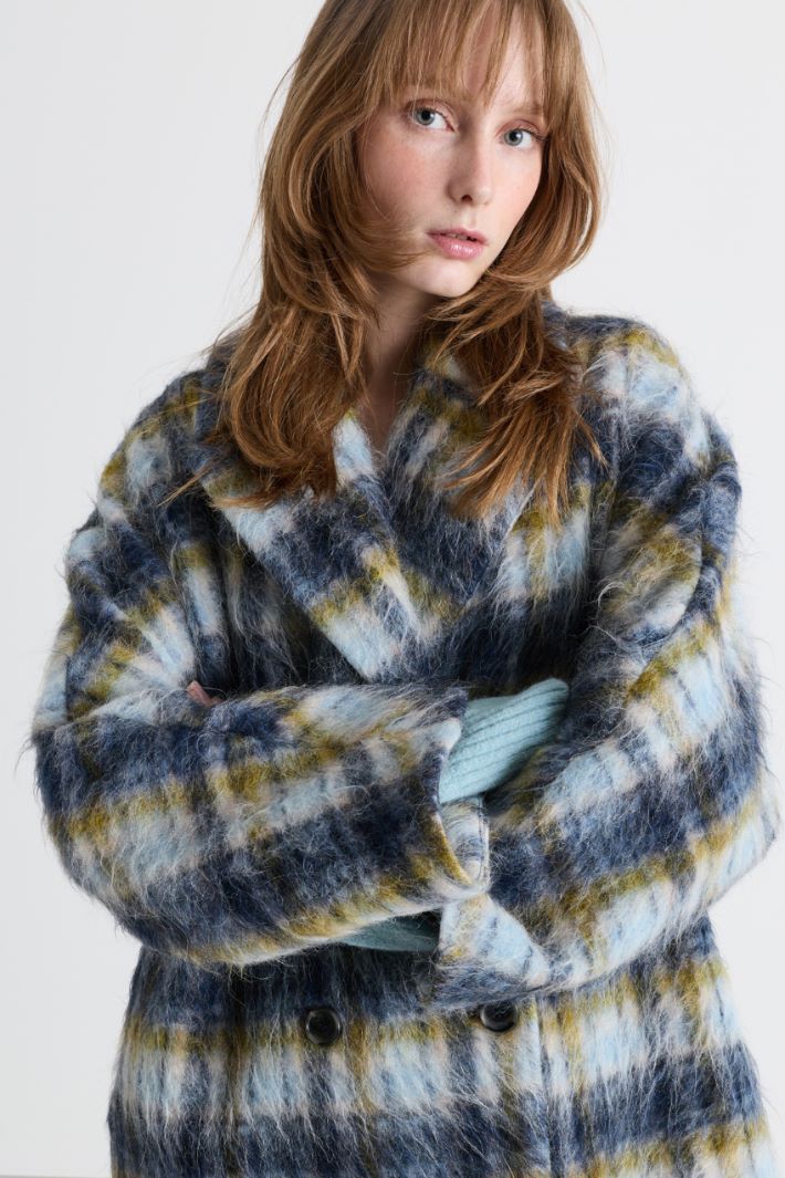 Cappotto con maxi rever - BLU VERDE - Intrend - 3