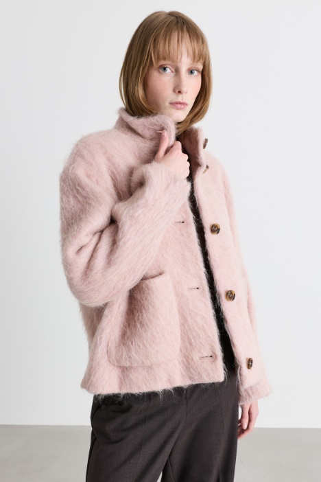 Veste droite en tissu moelleux - Intrend
