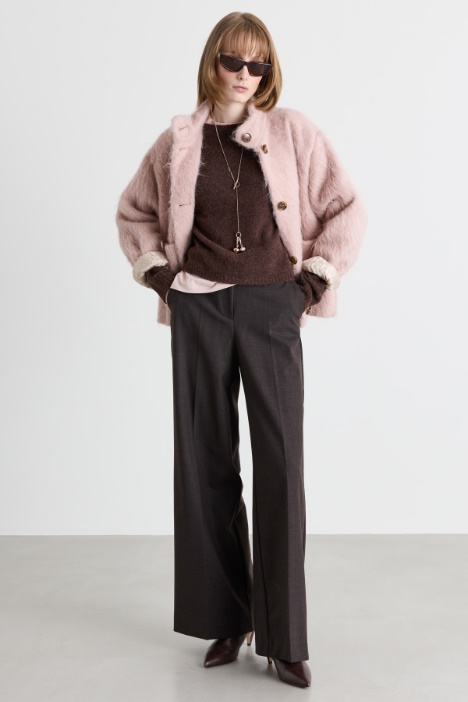 Chaqueta recta en suave mezcla de lana - Intrend