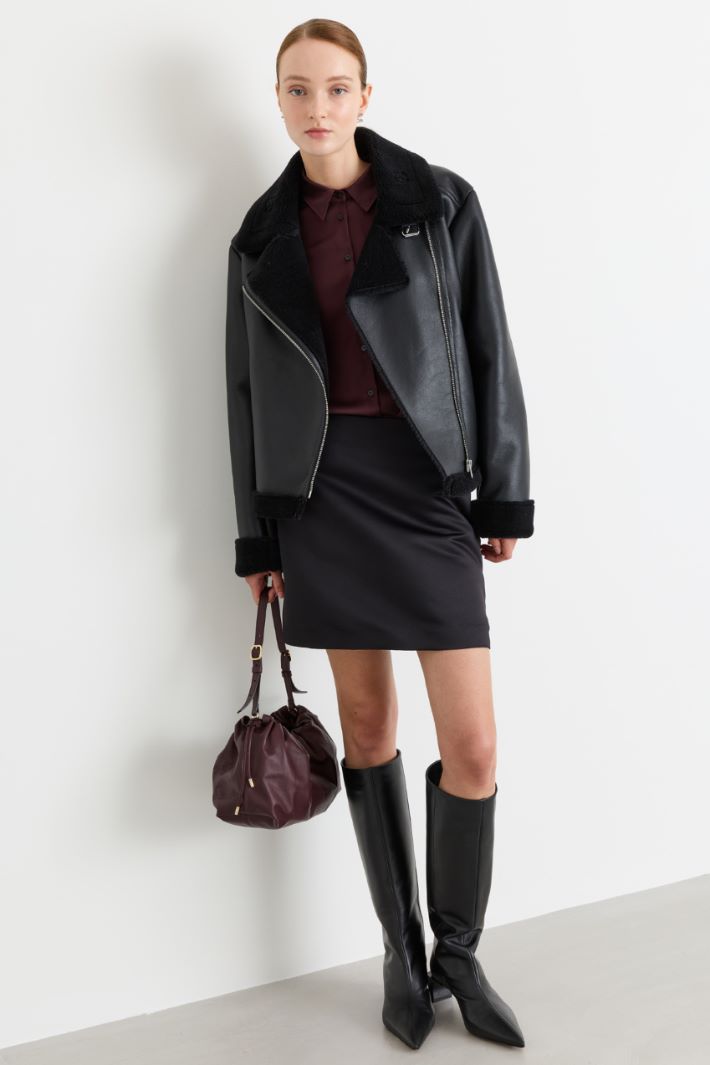 Short Duchesse Skirt - BLACK - Intrend