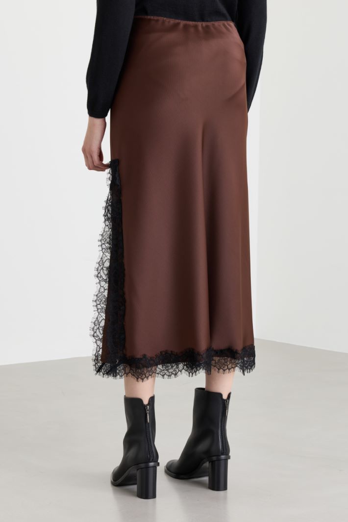 Duchesse midi skirt - BROWN - Intrend - 4