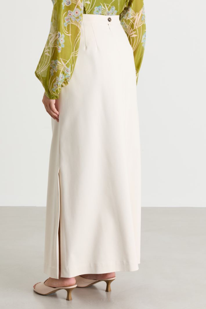 Long canvas skirt - BEIGE - Intrend - 4