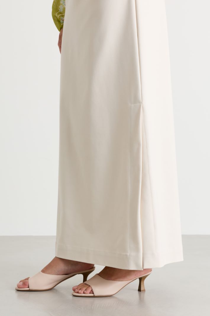Long canvas skirt - BEIGE - Intrend - 3