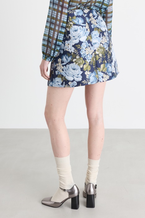 Gonna ad A in tessuto jacquard