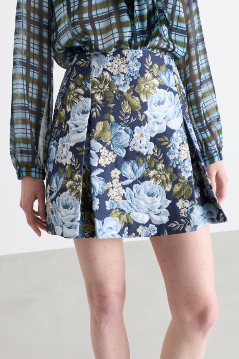 Gonna ad A in tessuto jacquard