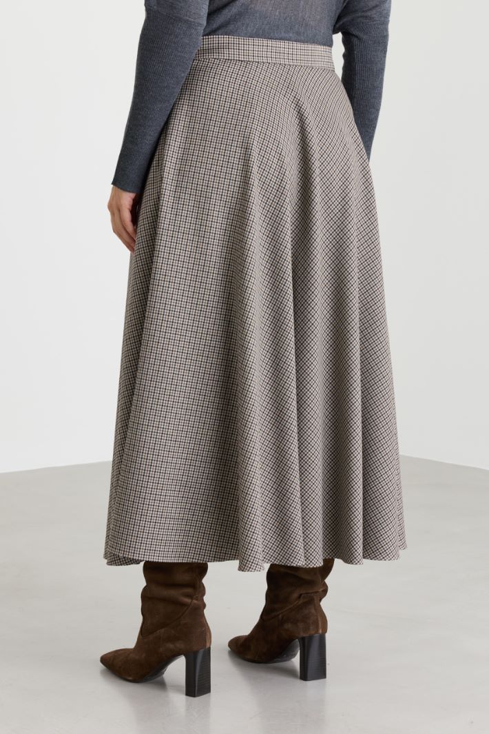 Checked Batavia Skirt - CAMEL BLACK - Intrend - 4