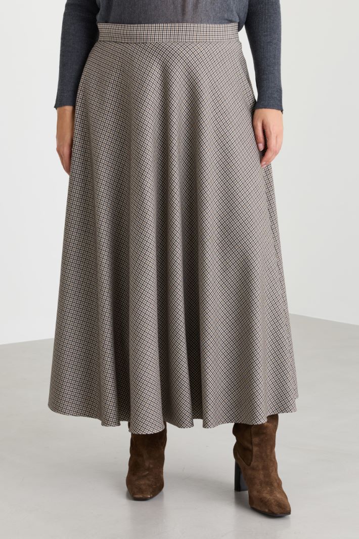 Checked Batavia Skirt - CAMEL BLACK - Intrend - 2