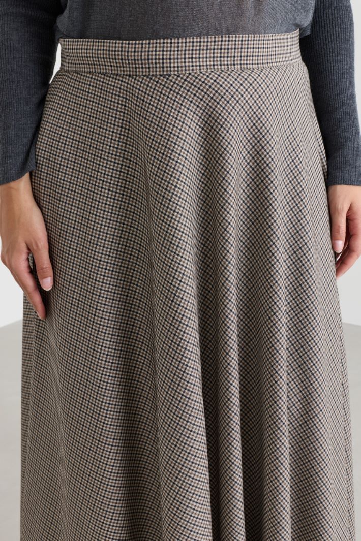 Checked Batavia Skirt - CAMEL BLACK - Intrend - 3