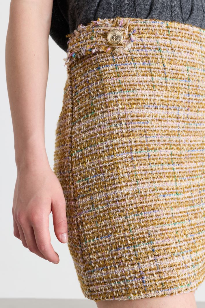 Basketweave mini skirt - CAMEL - Intrend - 3