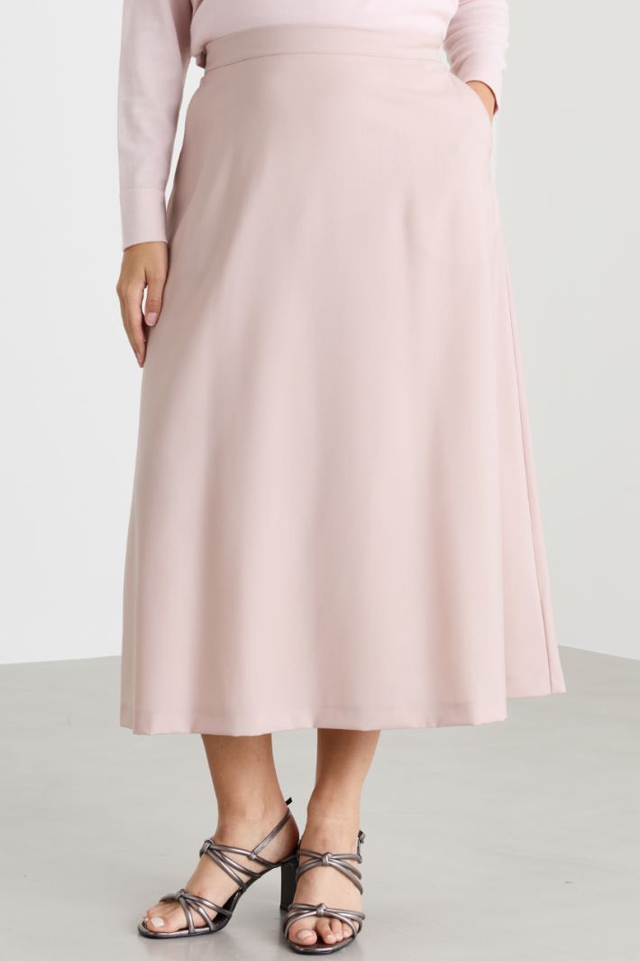 Wool canvas skirt - PINK - Intrend - 4