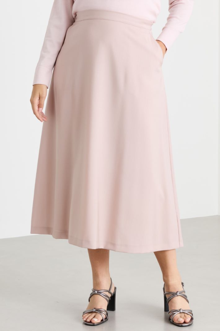 Wool canvas skirt - PINK - Intrend - 2