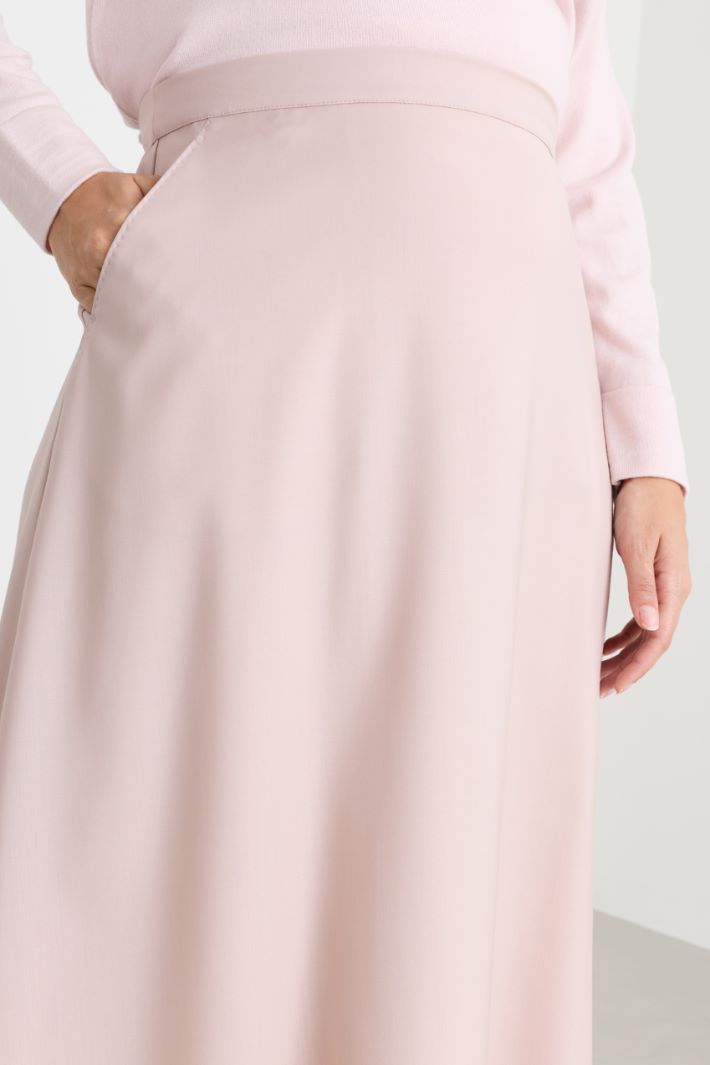 Wool canvas skirt - PINK - Intrend - 3