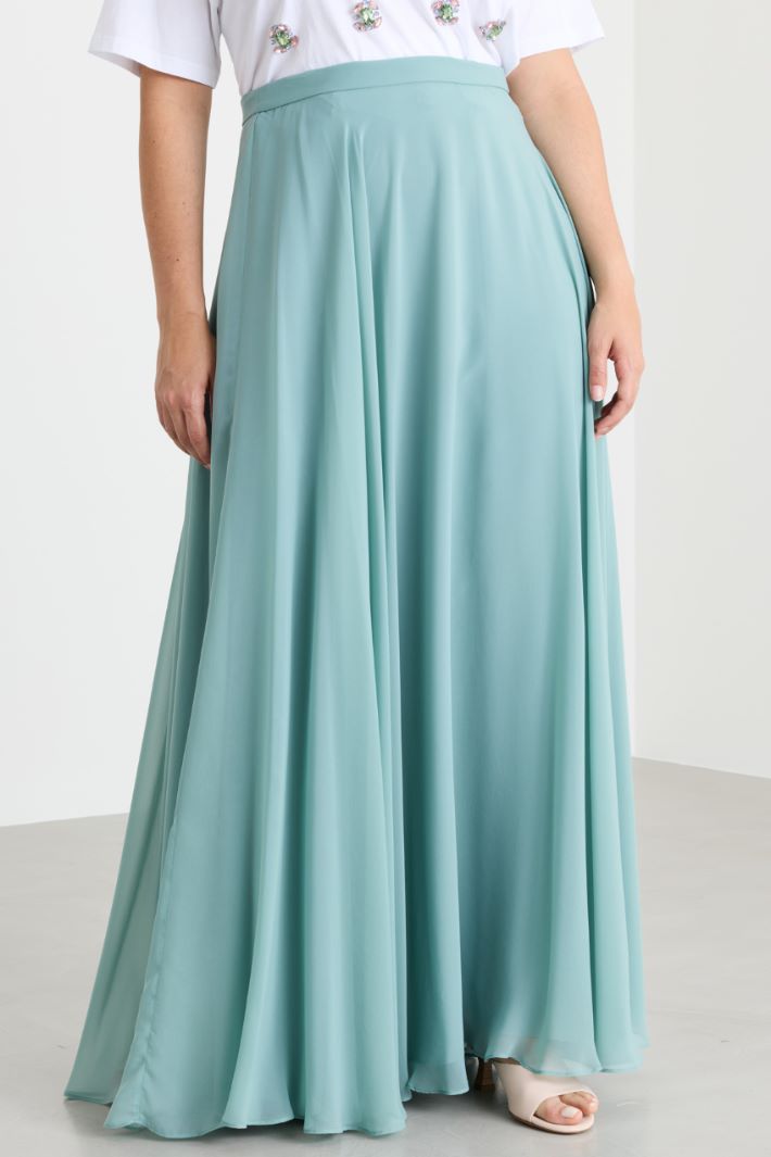 Chiffon skirt - GREEN - Intrend - 2