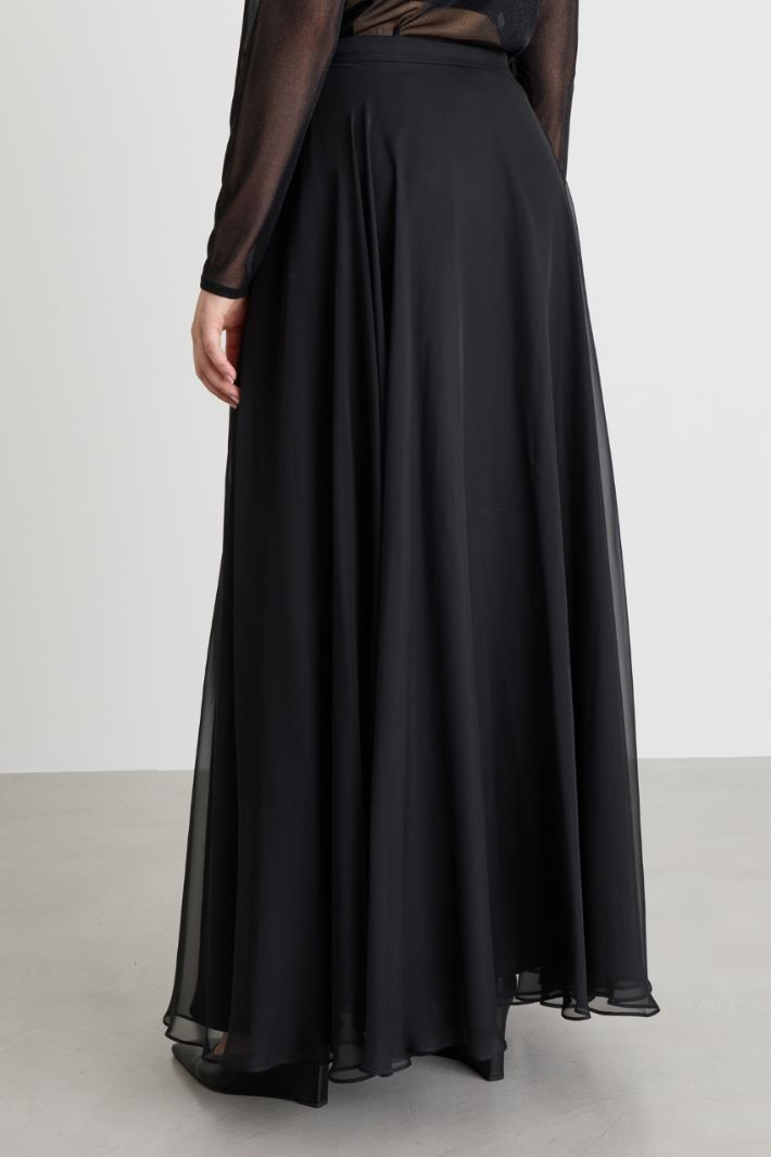 Chiffon skirt - BLACK - Intrend - 4