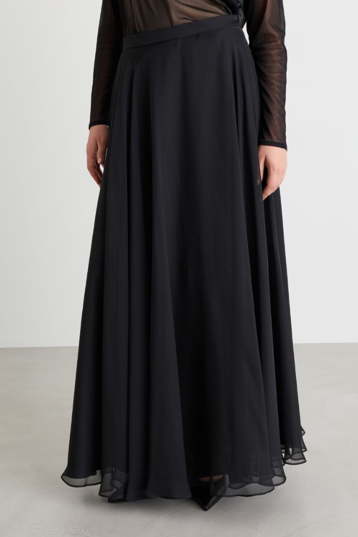 Chiffon skirt - BLACK - Intrend - 2