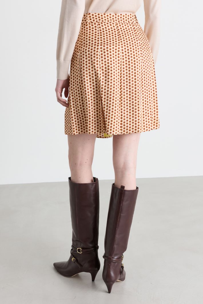 Pleated skirt - YELLOW ORANGE - Intrend - 4