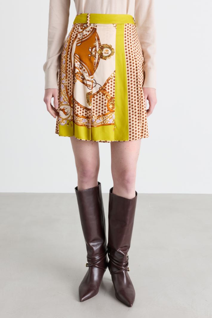 Pleated skirt - YELLOW ORANGE - Intrend - 2