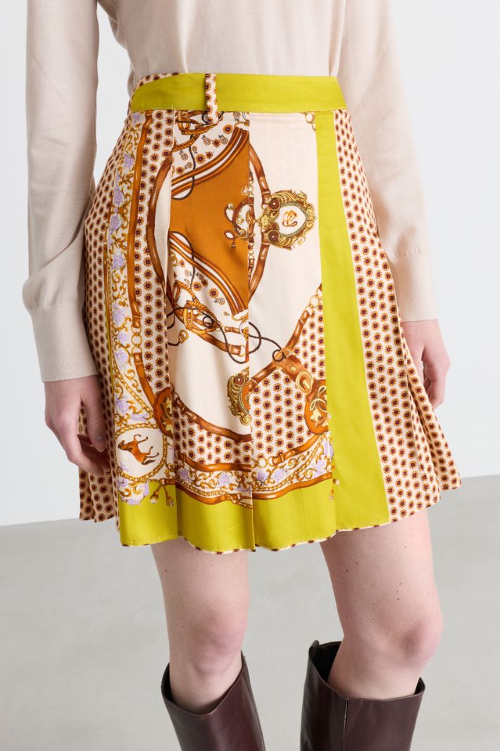 Pleated skirt - YELLOW ORANGE - Intrend - 3