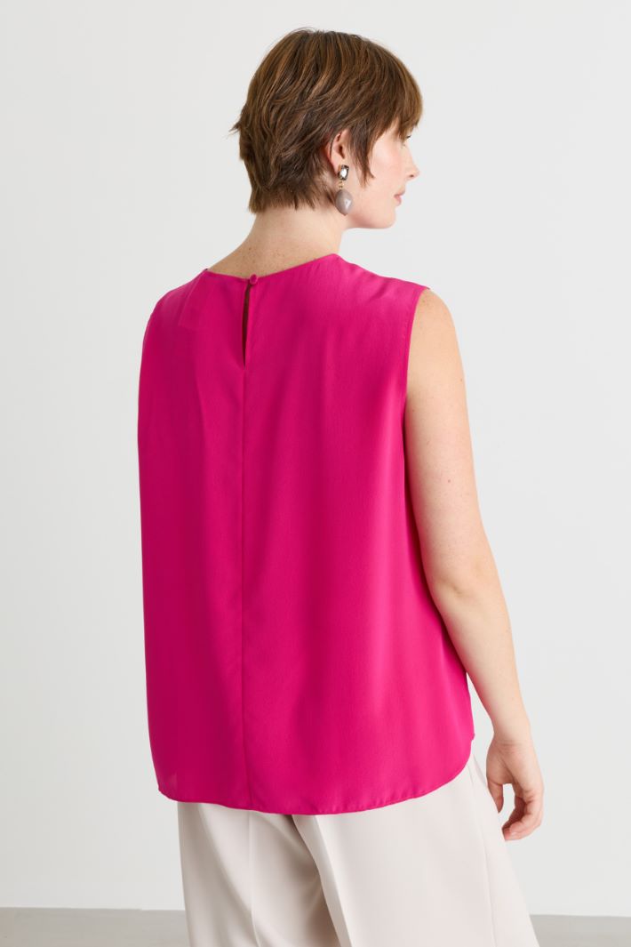Top in crepe de chine - FUXIA - Intrend - 4