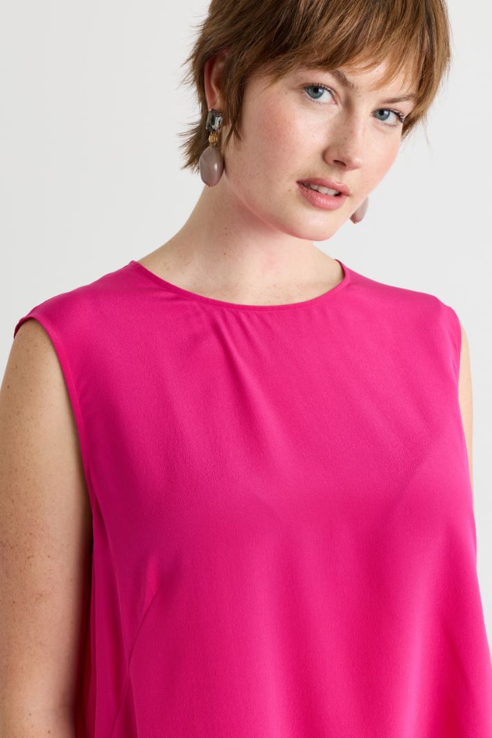 Top in crepe de chine - FUXIA - Intrend - 3