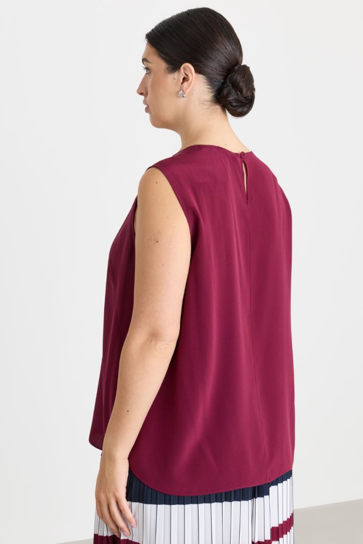 Top in crepe de chine - BORDEAUX - Intrend - 4