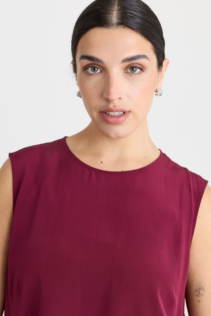 Top in crepe de chine - BORDEAUX - Intrend - 3