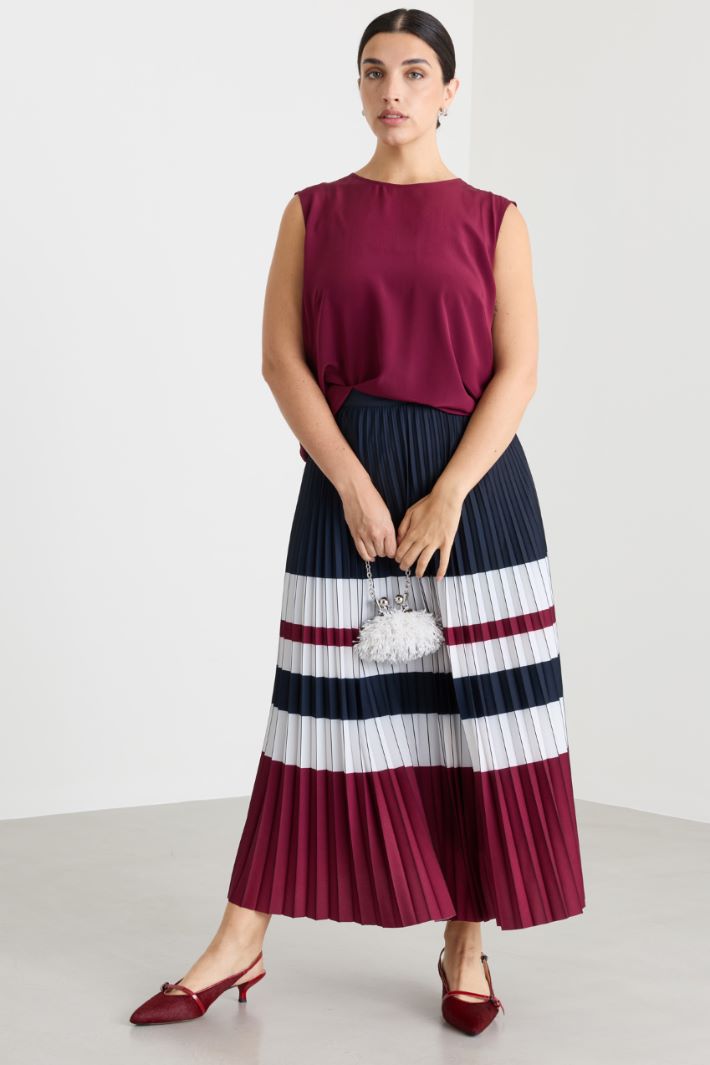 Top in crepe de chine - BORDEAUX - Intrend