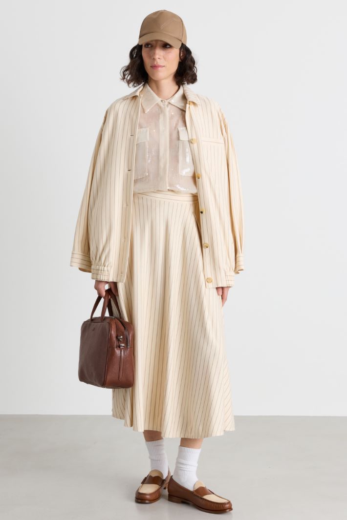 Camicia in paillettes - BEIGE - Intrend