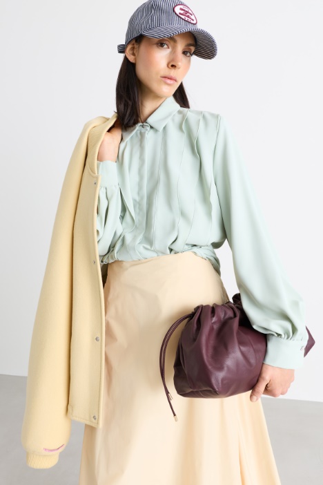 Blusa con ruches in georgette doppia - Intrend