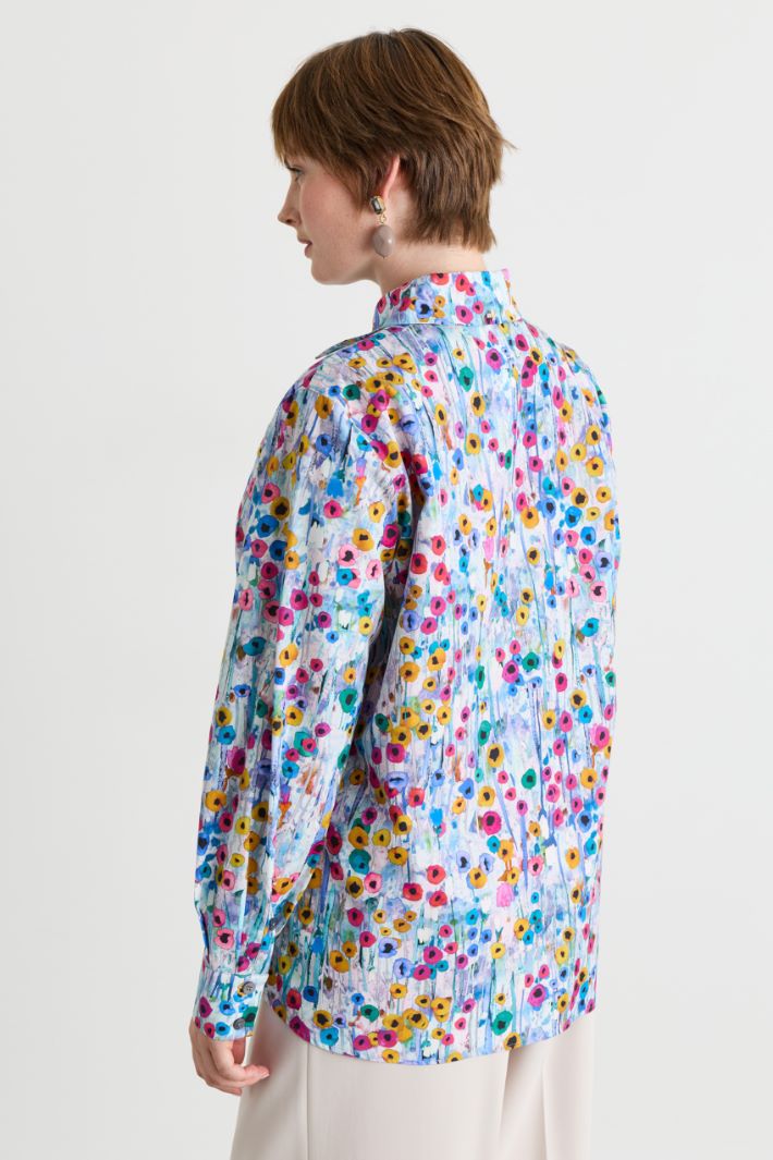 Camicia in popeline - BLU - Intrend - 4