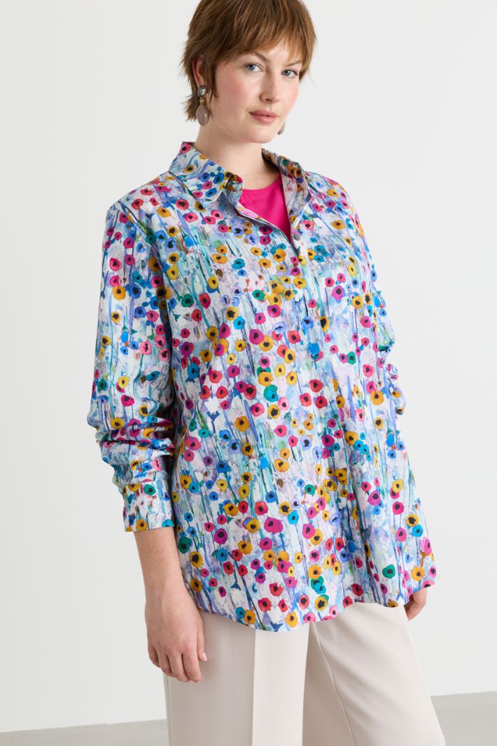 Camicia in popeline - BLU - Intrend - 2