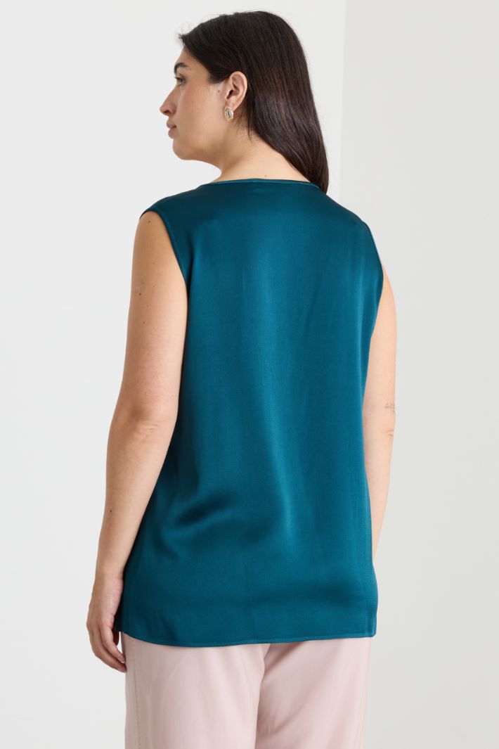 Top in raso opaco - VERDE - Intrend - 4