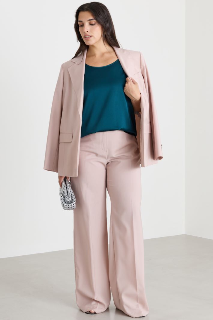 Top in raso opaco - VERDE - Intrend
