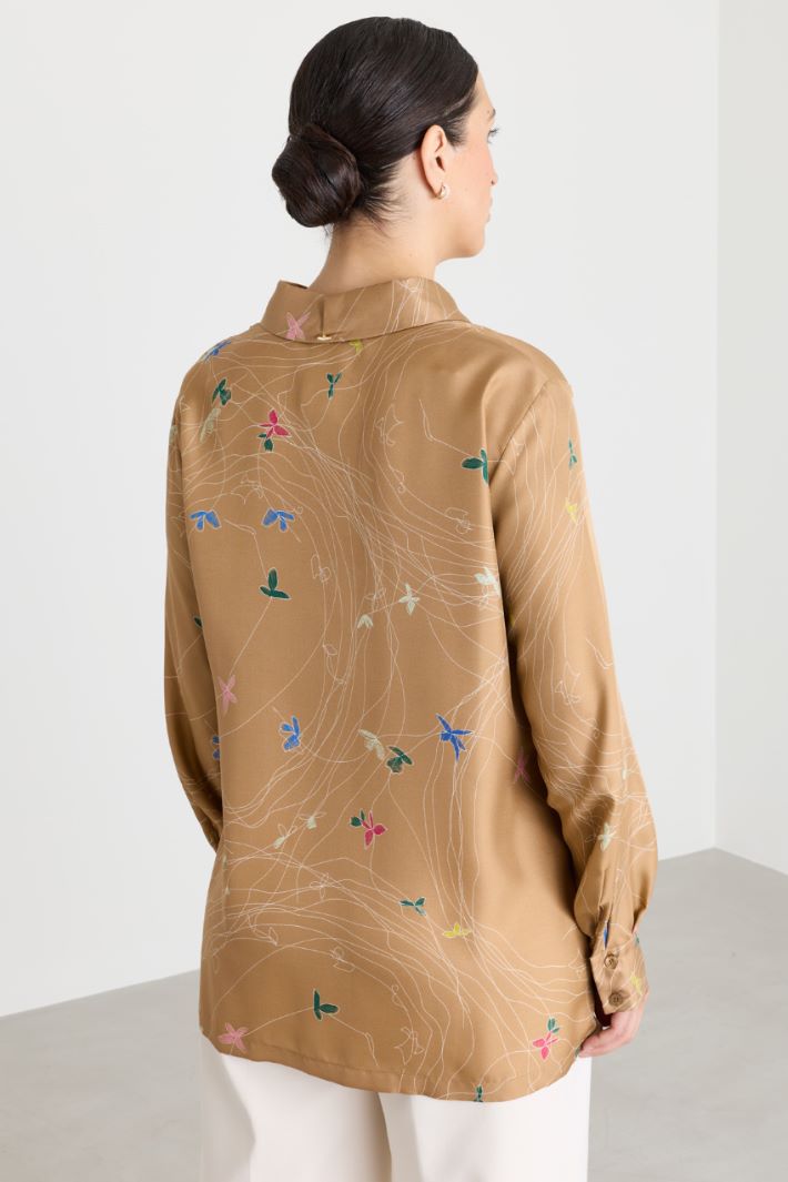 Camicia in twill con bottoni nascosti - CAMMELLO - Intrend - 4