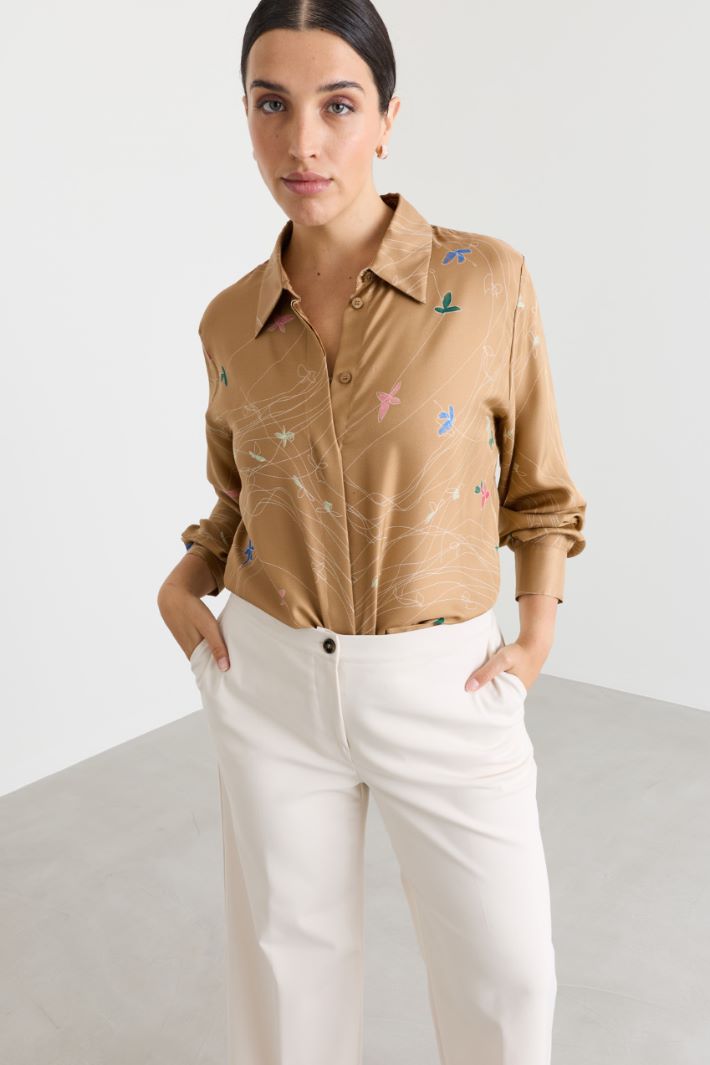 Camicia in twill con bottoni nascosti - CAMMELLO - Intrend - 2