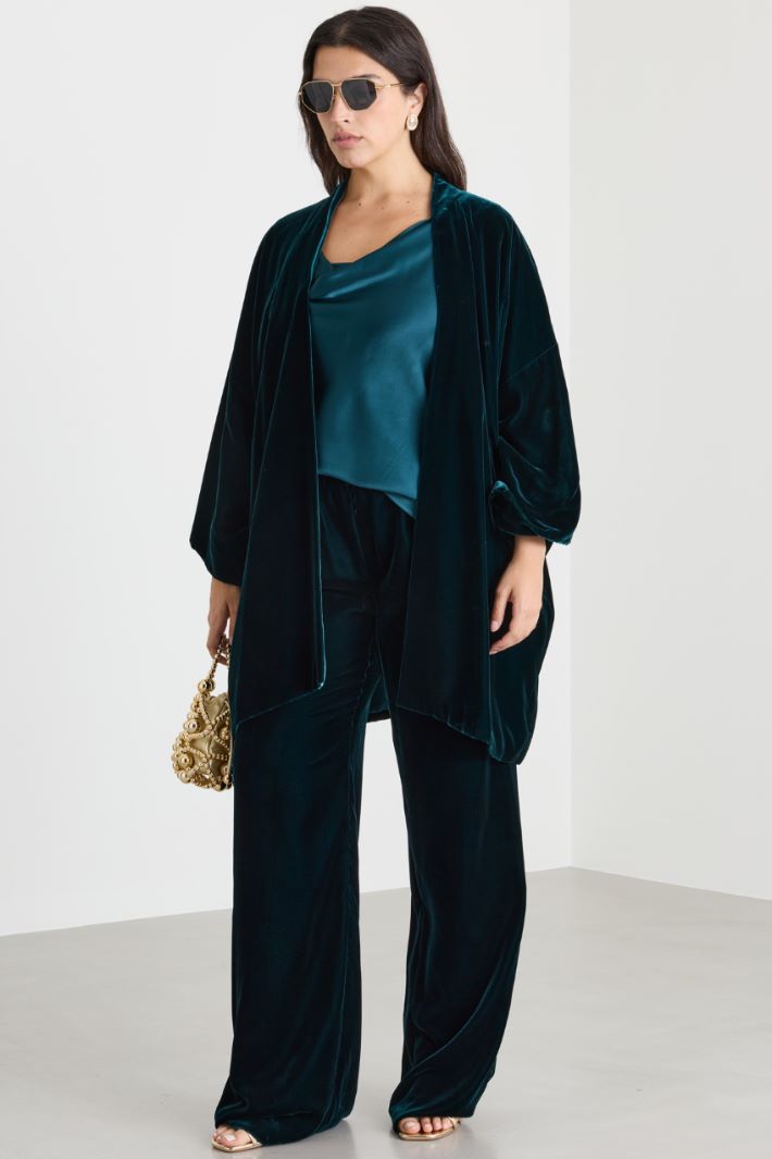 Top con collo morbido drappeggiato - VERDE - Intrend