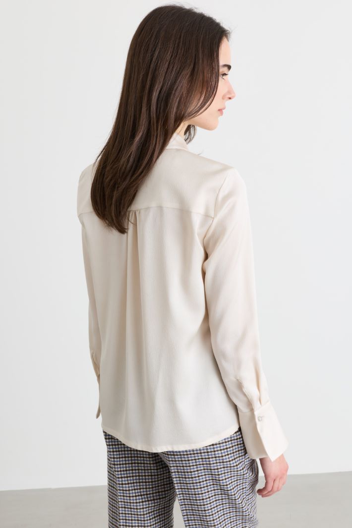 Blusa in raso - BIANCO - Intrend - 4