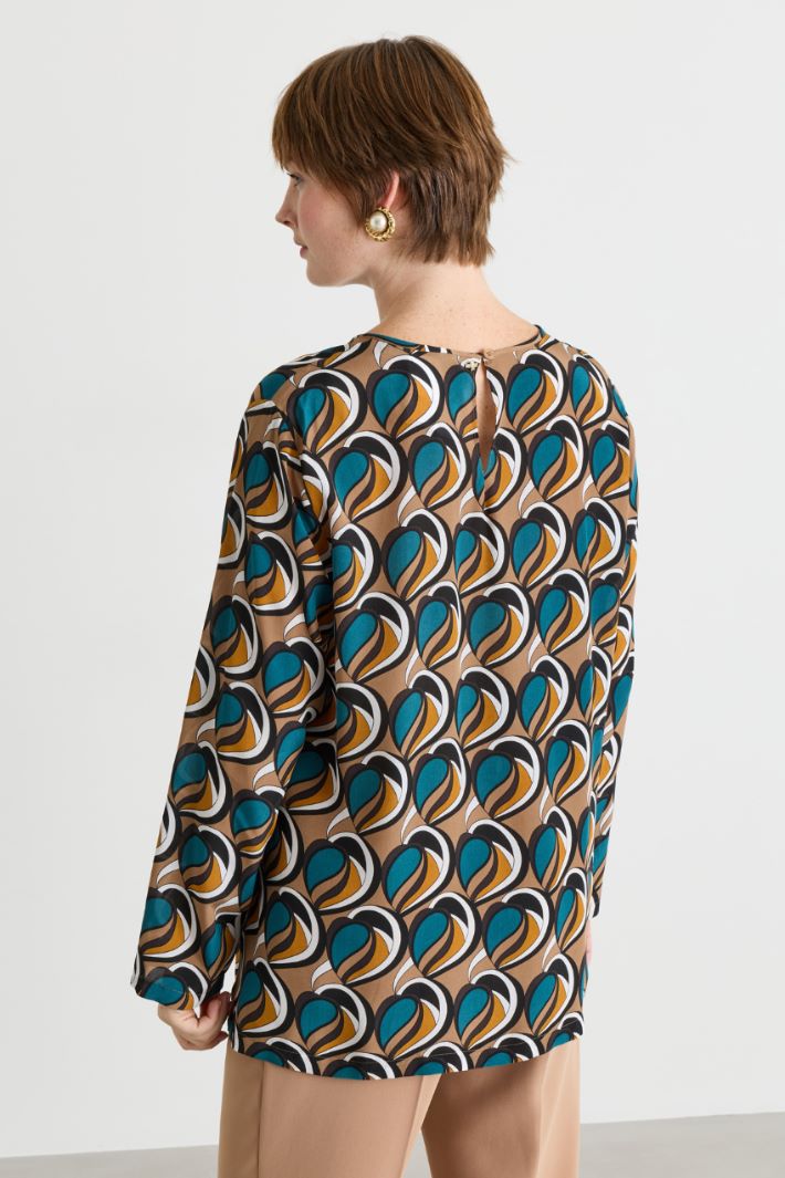 Blusa in crepe de chine - CAMMELLO VERDE - Intrend - 4