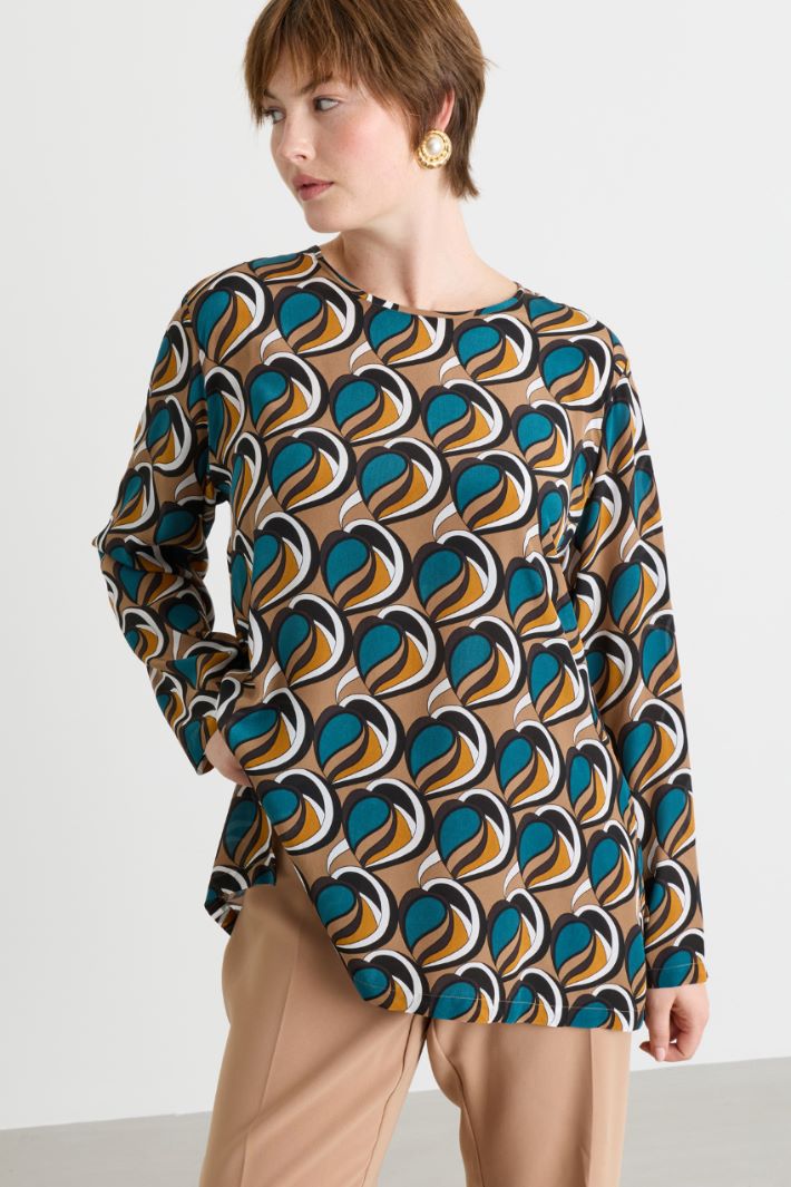 Blusa in crepe de chine - CAMMELLO VERDE - Intrend - 2