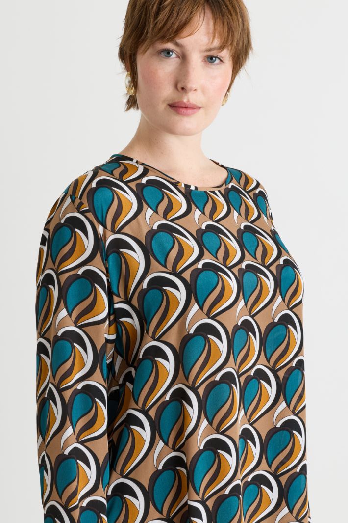 Blusa in crepe de chine - CAMMELLO VERDE - Intrend - 3