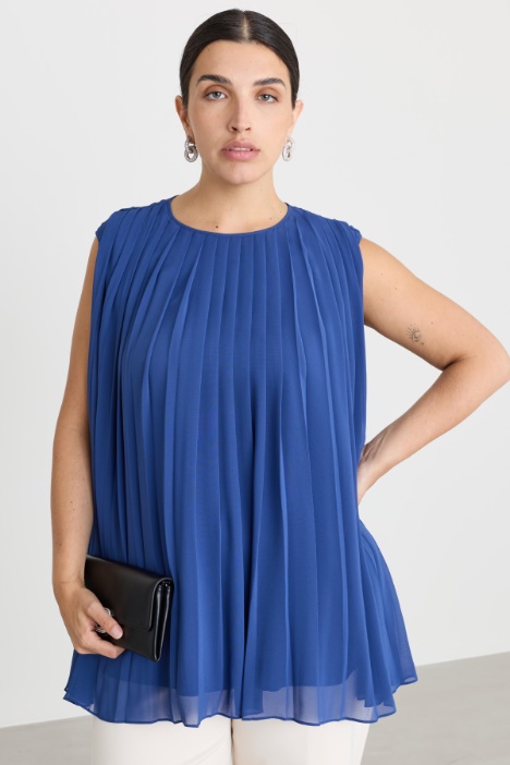 Blusa in georgette plissé - Intrend