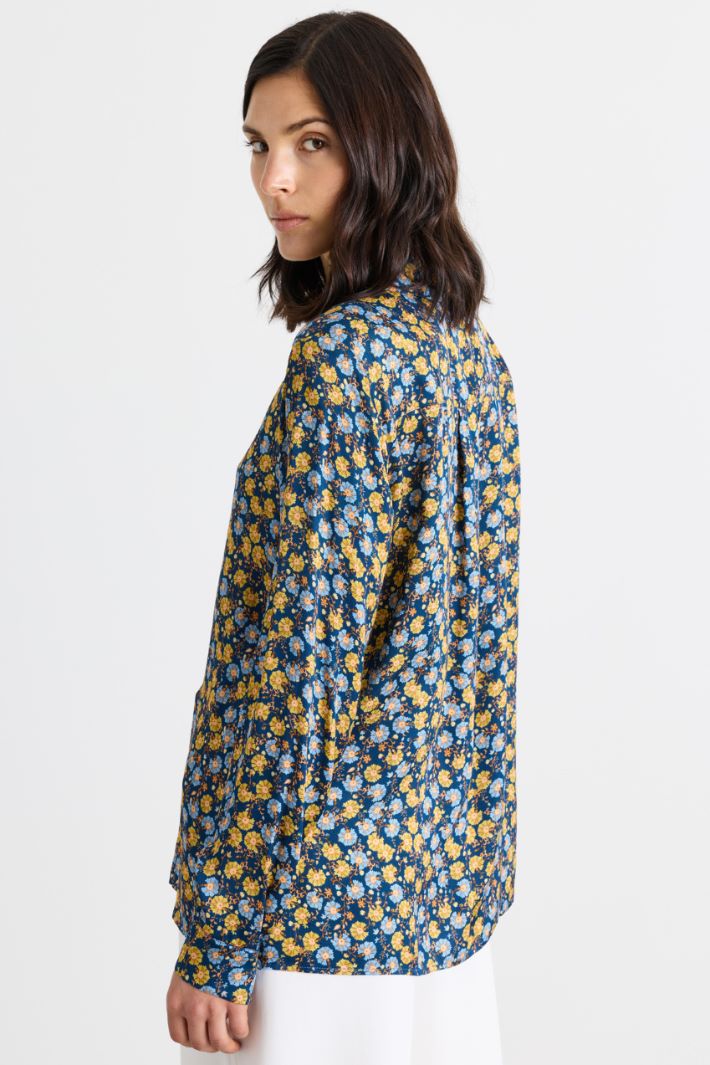 Blusa in raso stampato - GIALLO BLU - Intrend - 4