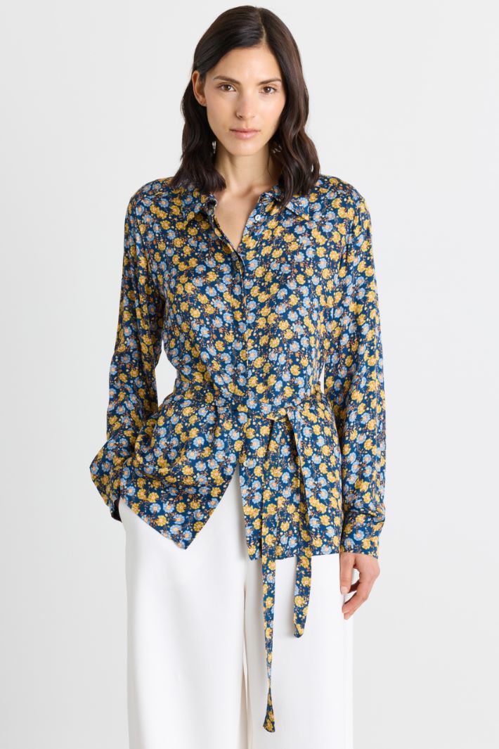 Blusa in raso stampato - GIALLO BLU - Intrend - 2