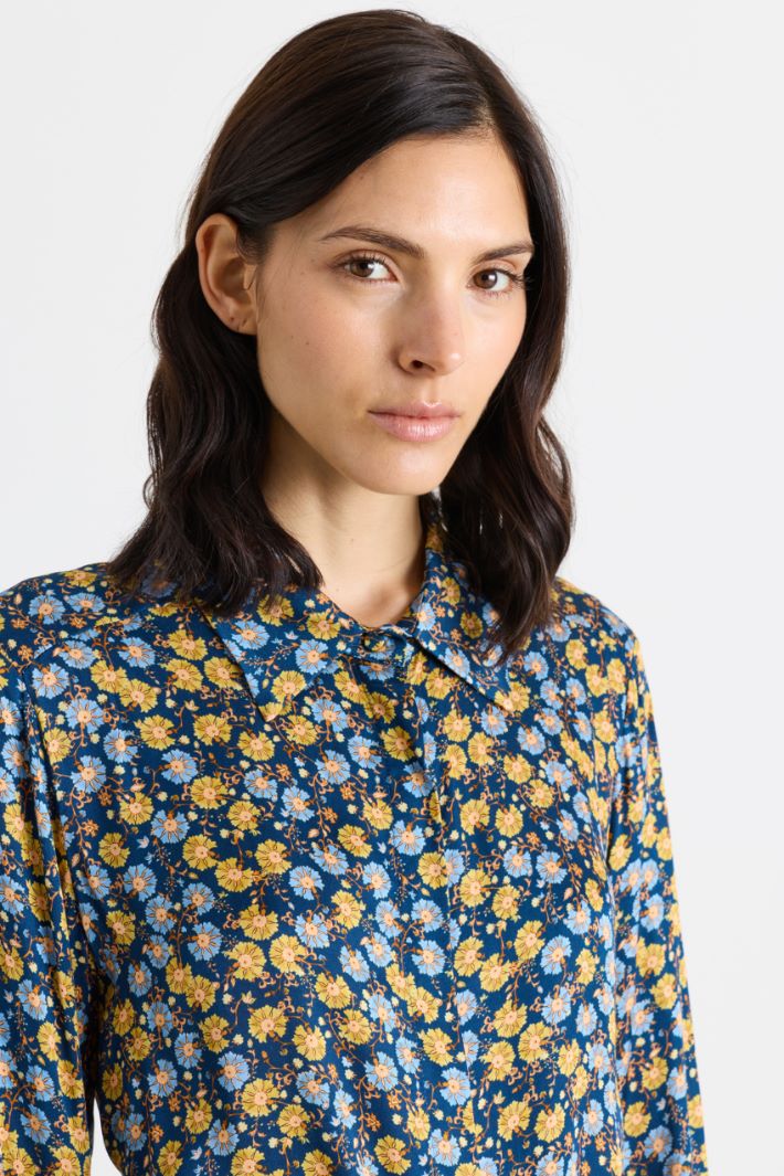 Blusa in raso stampato - GIALLO BLU - Intrend - 3