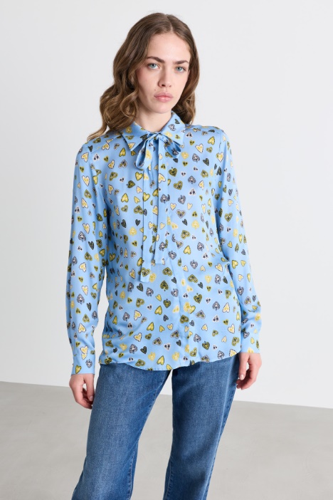 Printed satin blouse - Intrend