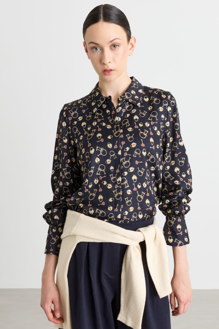 Camicia in tessuto stampato - NERO - Intrend - 2