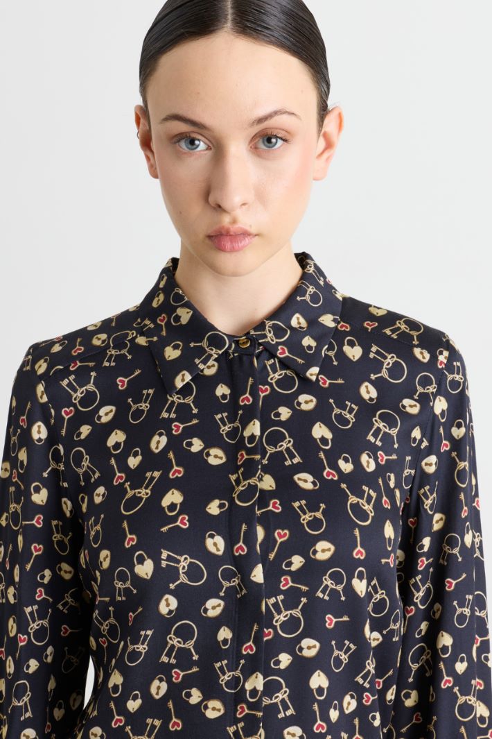 Camicia in tessuto stampato - NERO - Intrend - 3